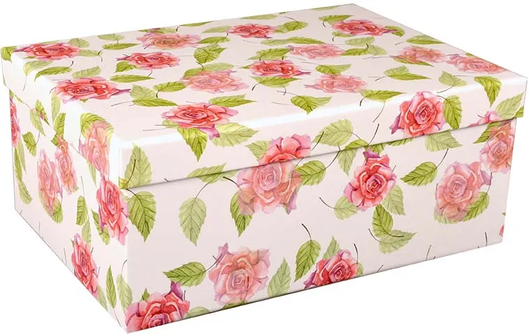 Darilna škatla kartonska cvetovi 33x25,5x15,5cm