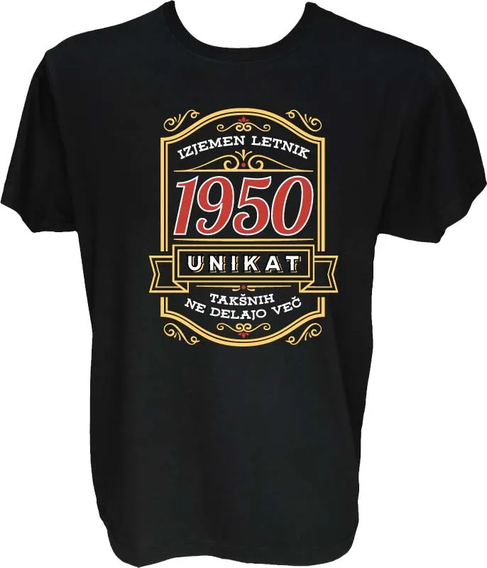 Majica-Izjemen letnik unikat 1950 XL-črna