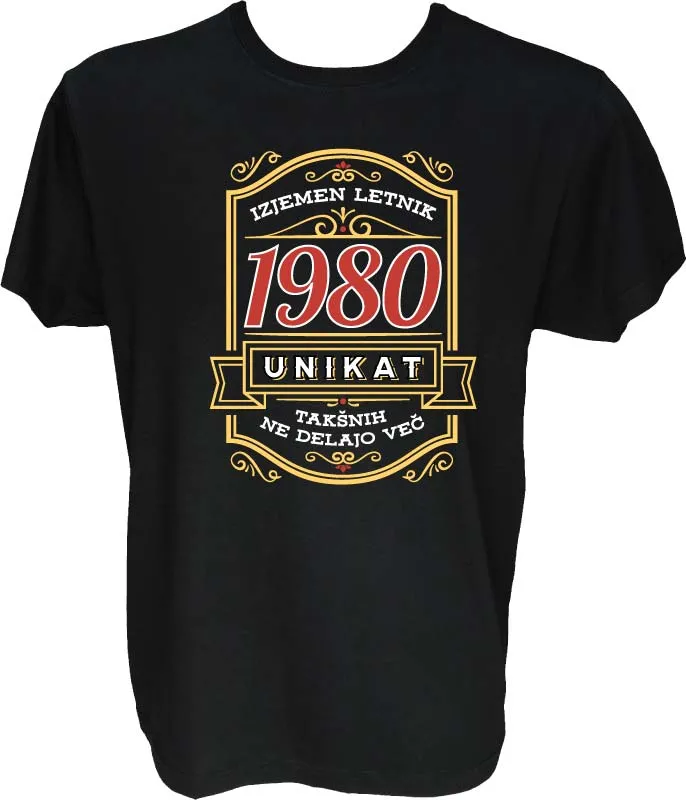 Majica-Izjemen letnik unikat 1980 L-črna