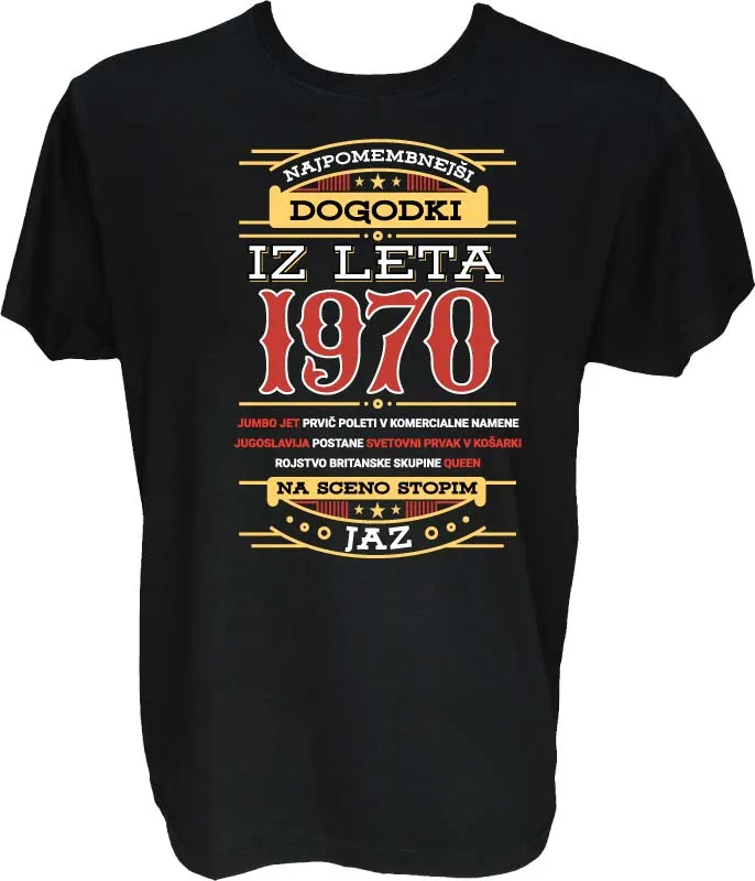 Majica-Najpomembnejši dogodki iz leta 1970 XXL-črna