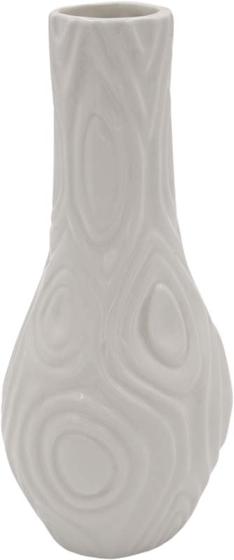 Vaza dekorativna bela, 11X9.2X24.5cm, porcelan