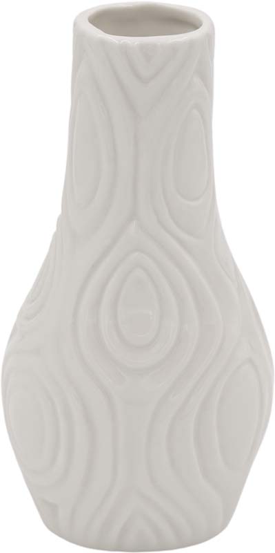 Vaza dekorativna bela, 10.5X7.6X19cm, porcelan