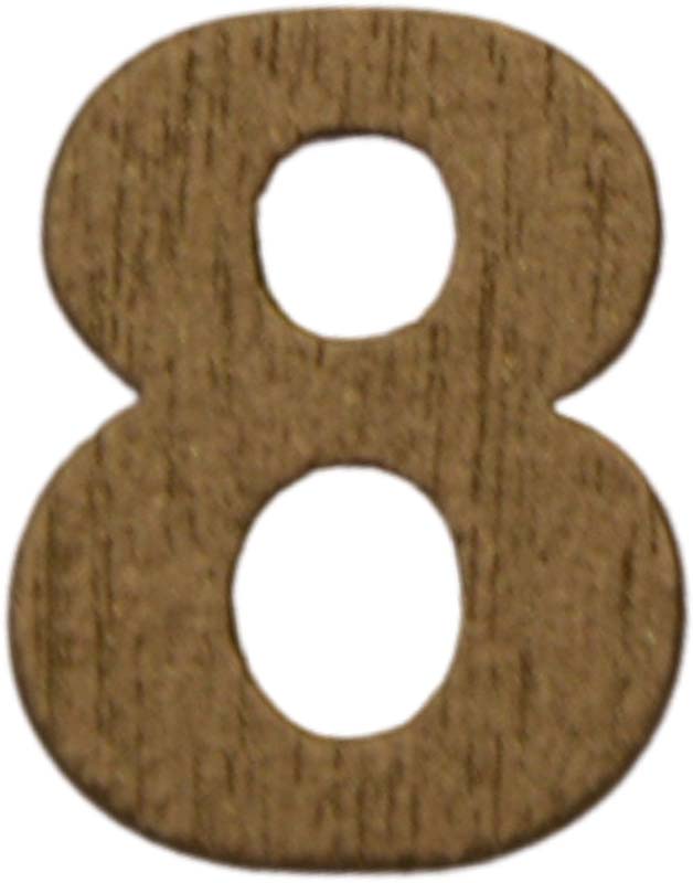 Številka 8, lesena, zlata, 1,5cm