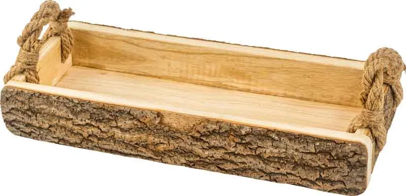 Podolgovat leseni pladenj, 41x16x6.5cm