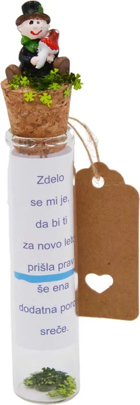 Epruveta,  Dodatna porcija sreče za novo leto, steklo, 13cm