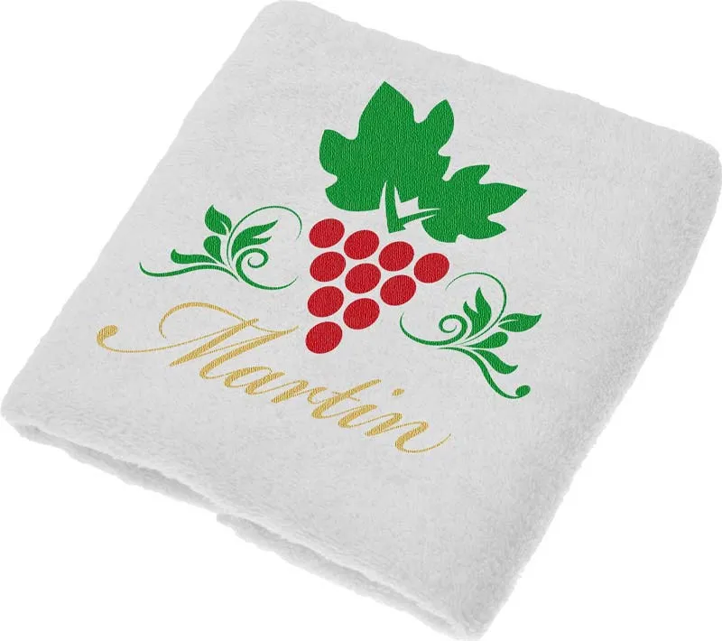 Brisača za  Martinovo, Martin, rdeči grozd pokončen, 100x5Ocm, 100% bombaž