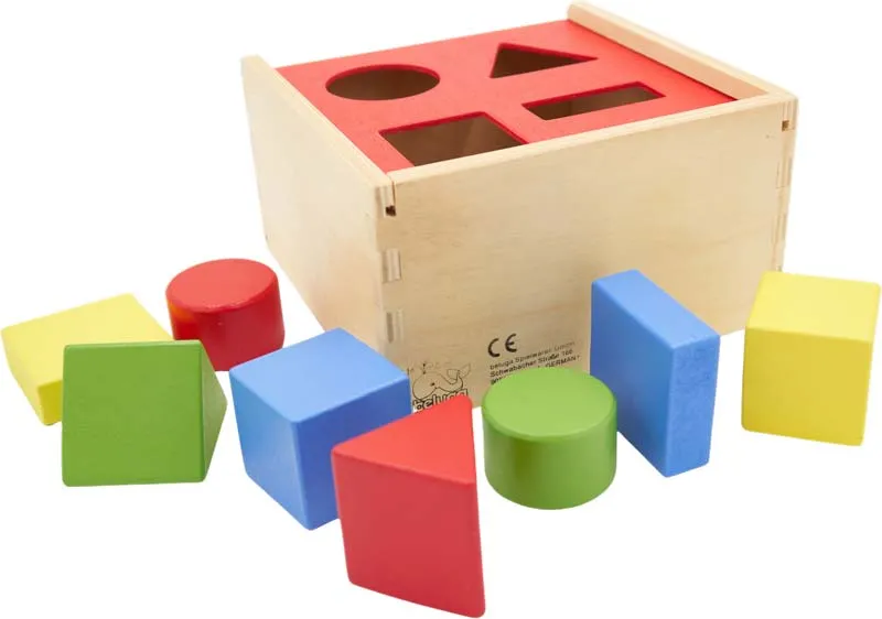Namizna lesena igra, boks za vstavljanje oblik, 17.3x17.3x9.9cm