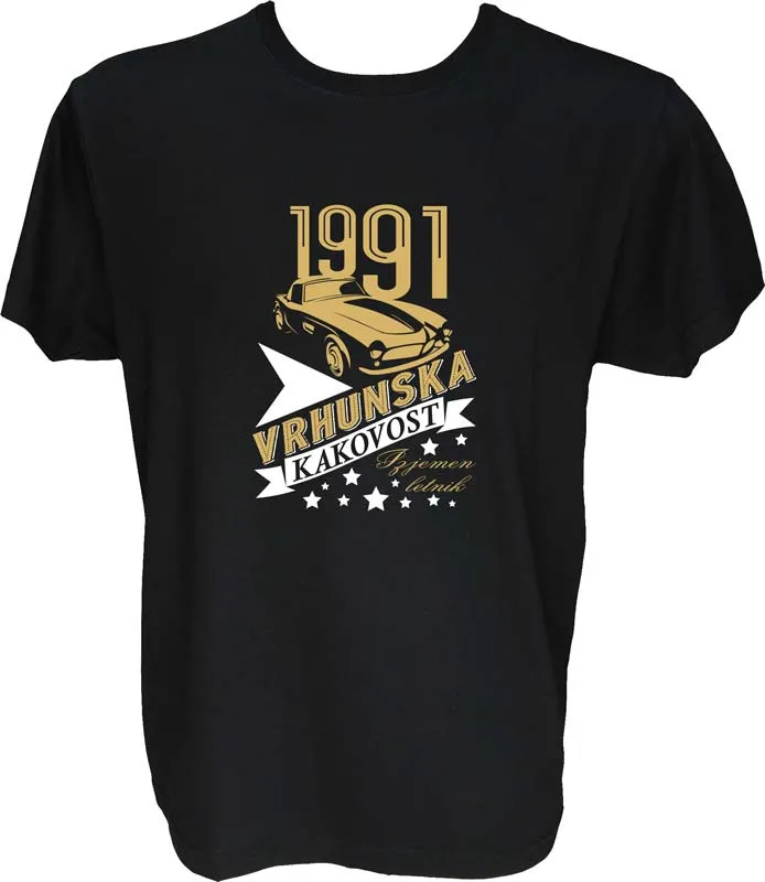 Majica-Vrhunska kakovost-izjemen letnik 1991-avto L-črna