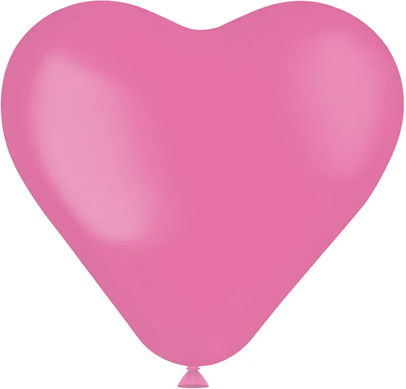 Baloni barvni, 8kom, srček, roza, iz lateksa, 25cm