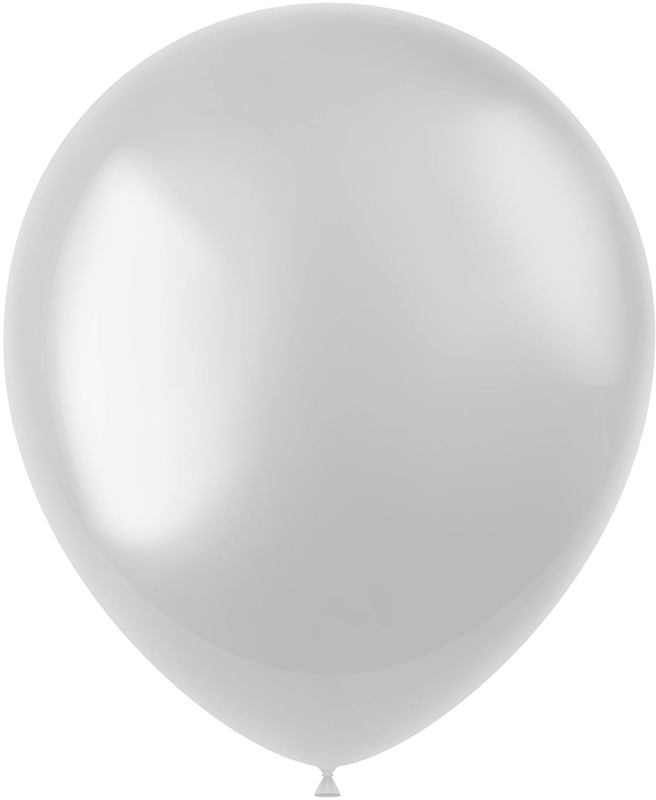 Baloni barvni, 10kom, beli, perla, metalik, iz lateksa, 33cm