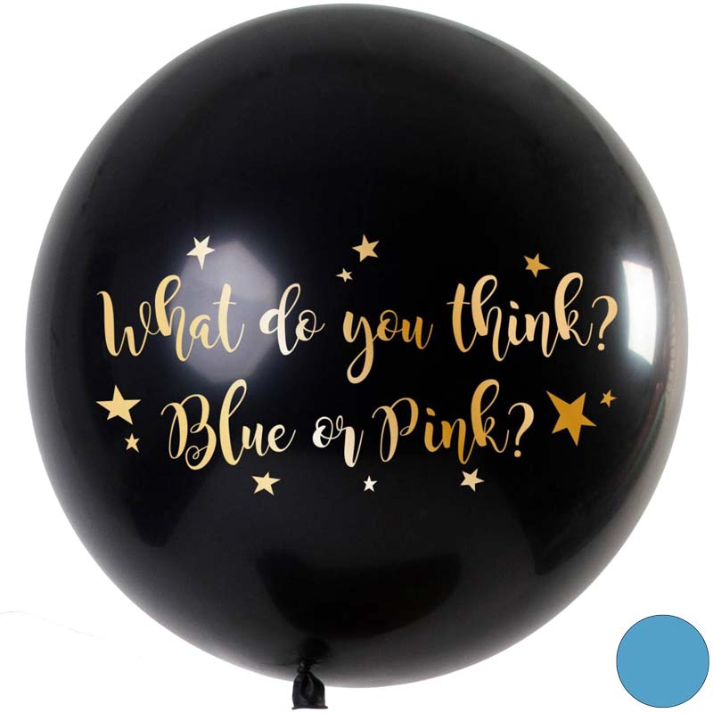 Balon za razkritje spola iz latexa, modri konfeti, 90cm