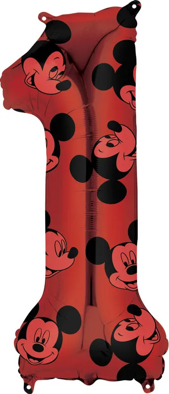 Balon napihljiv, za helij, otroški, št. 1, Mickey Mouse, 27x66cm