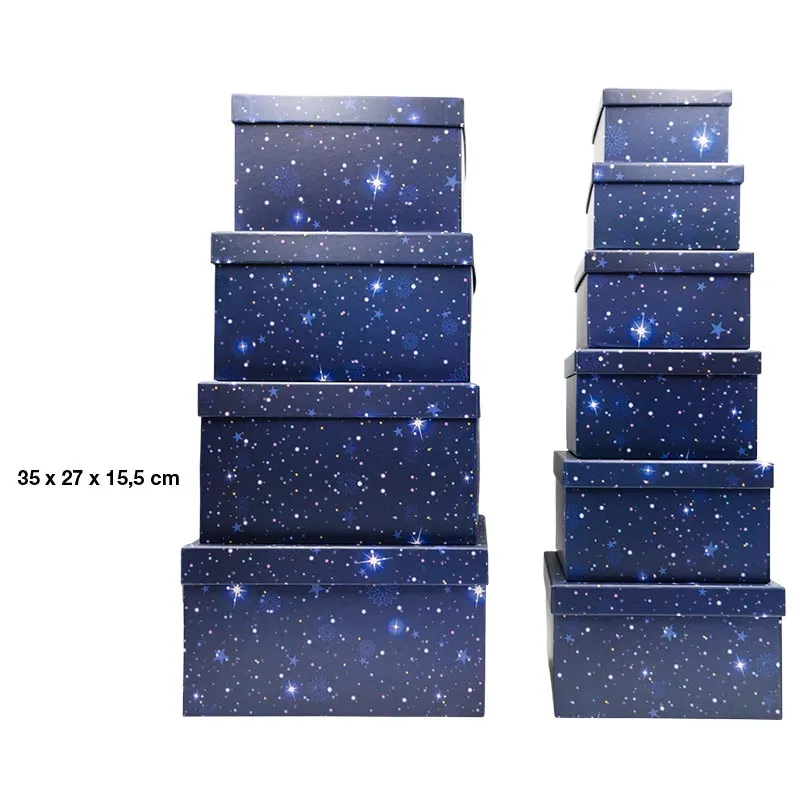Darilna škatla kartonska, zvezdno nebo, 35x27x15.5cm