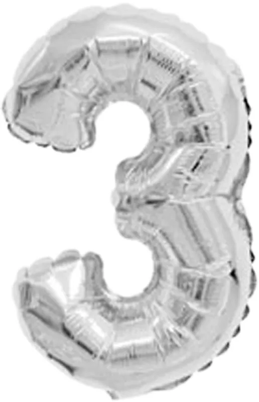 Balon napihljiv, za helij, srebrn, št. 3, 65cm