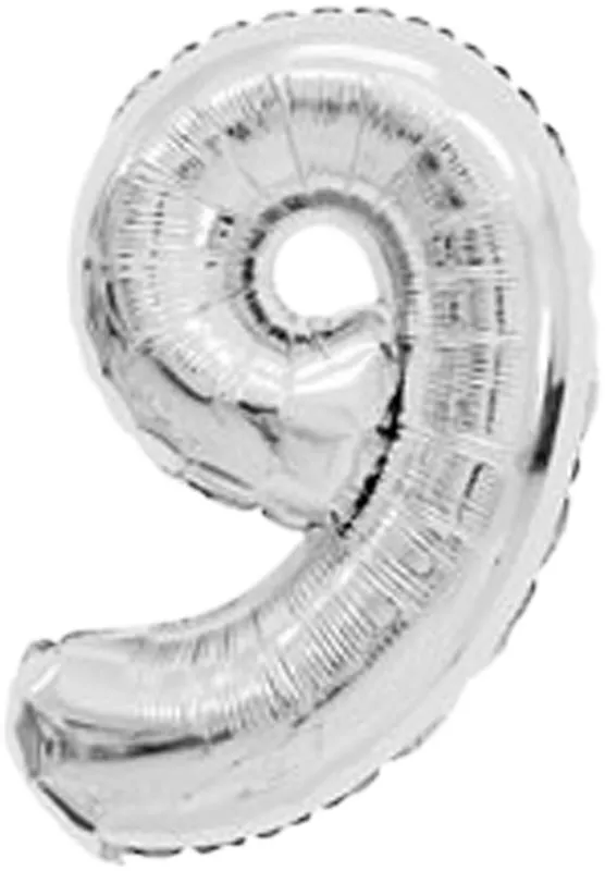 Balon napihljiv, za helij, srebrn, št. 9, 65cm