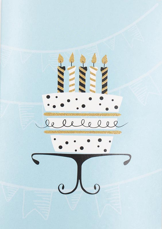 Voščilnica, rojstni dan, moški, svetlo modra, torta