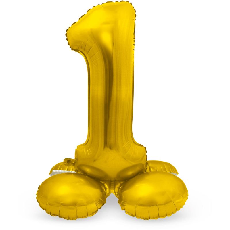 Balon napihljiv na zrak, "1", zlati, prostostoječ, 72cm