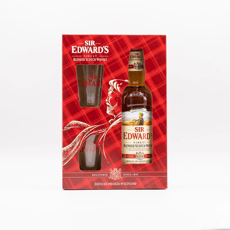 Whisky Sir Edwards 0.7l + 2 kozarca, v darilni embalaži