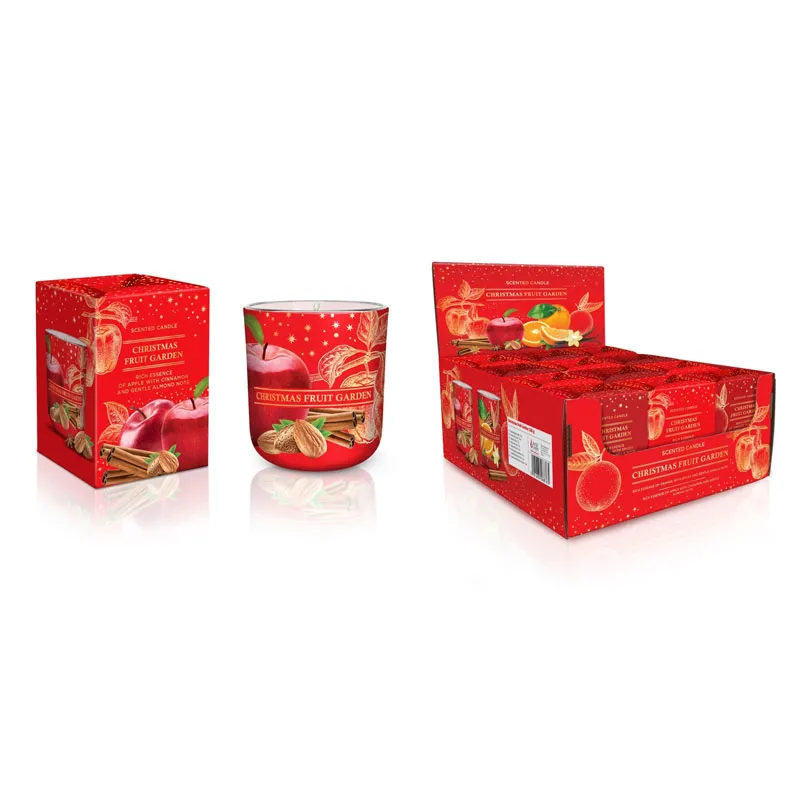 Sveča dišeča v steklu, Christmas Fruit Garden, 150g, sort.