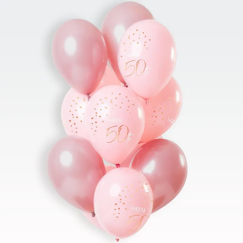 Baloni barvni, 12kom, 50,  sv.roza/roza, iz lateksa, 33cm