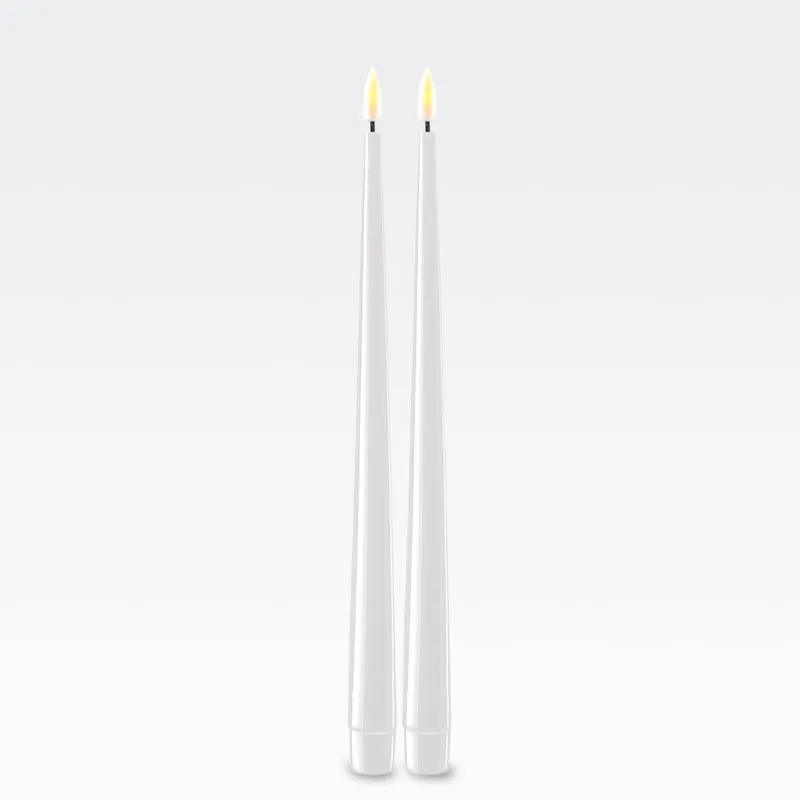 Sveča koničasta z LED lučko, za notranjo uporabo, bela, 2/1, 2.2x28cm