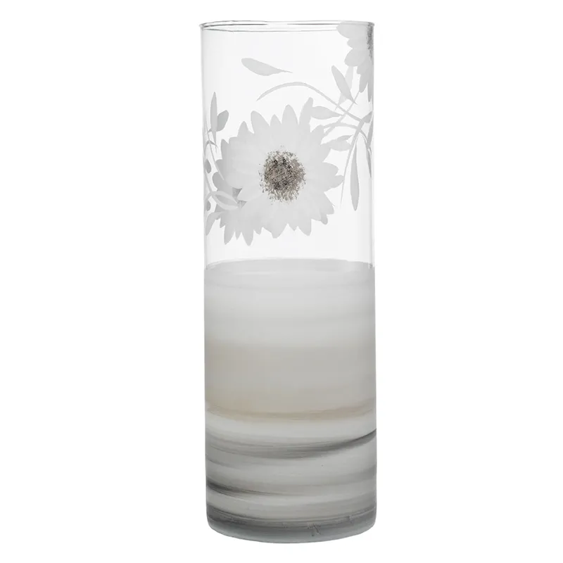 Vaza visoka z dekoracijo, steklena, 50cm