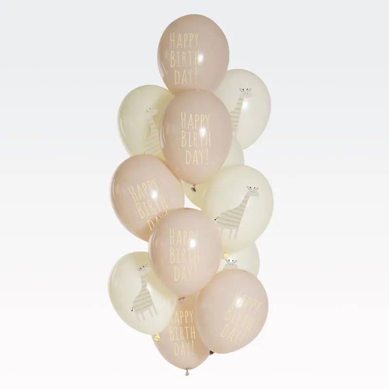 Set balonov iz lateksa, rumeni/bež, otroški motiv, 12kom, 33cm