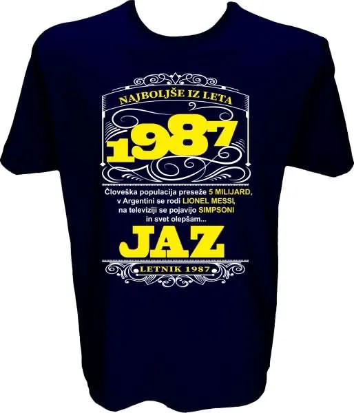 Majica-Najboljše iz leta 1987 L-temno modra