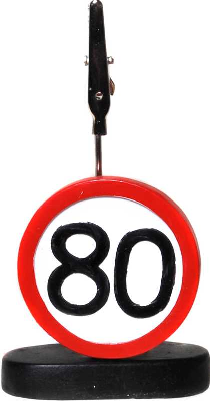 Prometni znak iz polimase z kovinsko ščipalko "80", 9cm