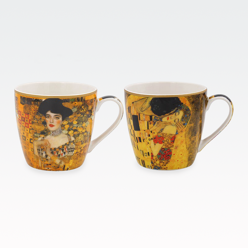 Set 2 lončkov, Gustav Klimt, kitajski porcelan, v darilni embalaži, 9.5cm
