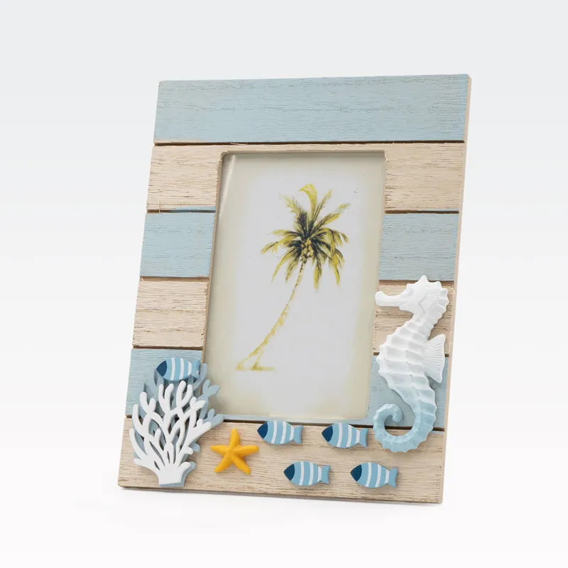 Okvir za sliko, morski dekor, les, 22x17cm, 225g