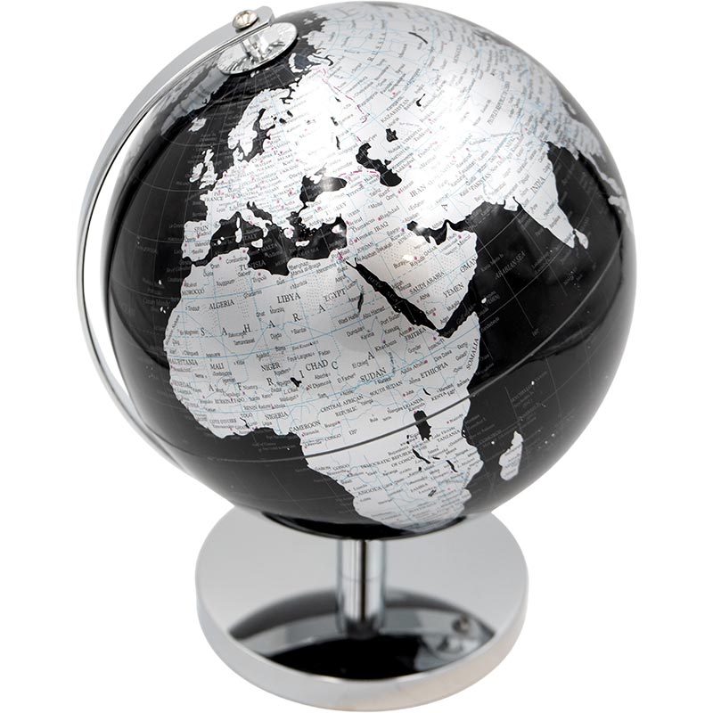 Globus, črno-srebrn, PVC, 21cm