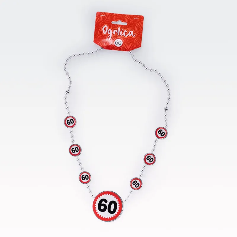Ogrlica iz umetne mase, prometni znak 60, 80cm