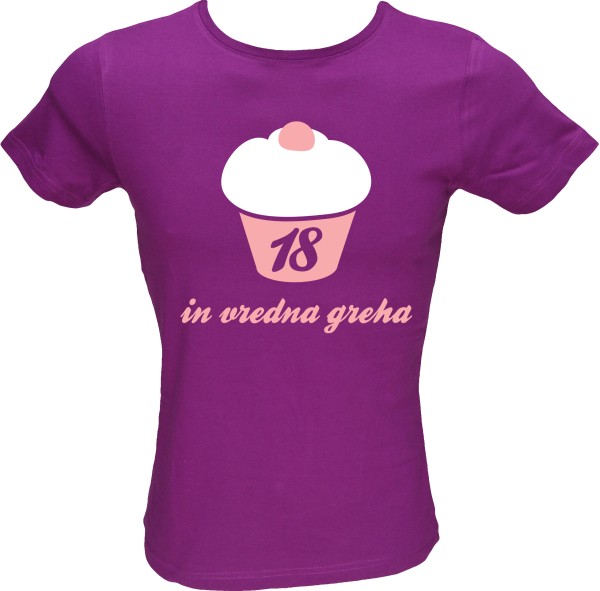 Majica ženska (telirana)-18 in vredna greha S-vijolična
