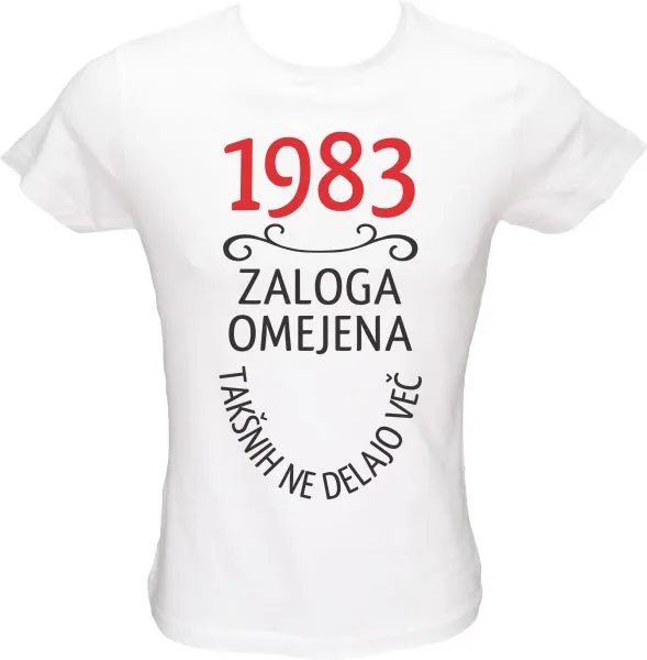 Majica ženska (telirana)-1983, zaloga omejena, takšnih ne delajo več L-bela