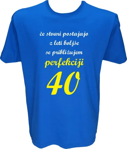 Majica-Perfekcija 40 Let XXL-modra