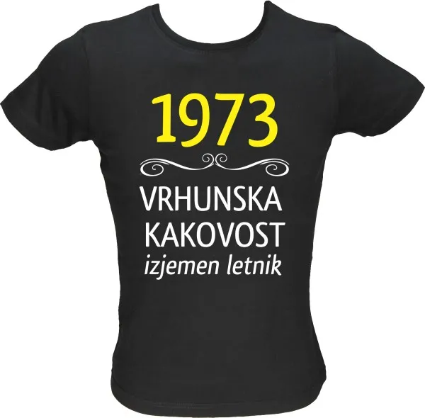 Majica ženska (telirana)-1973, vrhunska kakovost, izjemen letnik M-črna