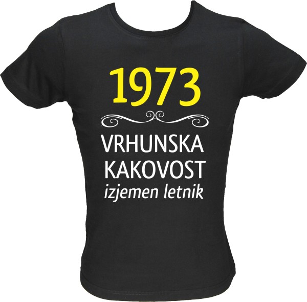 Majica ženska (telirana)-1973, vrhunska kakovost, izjemen letnik L-črna