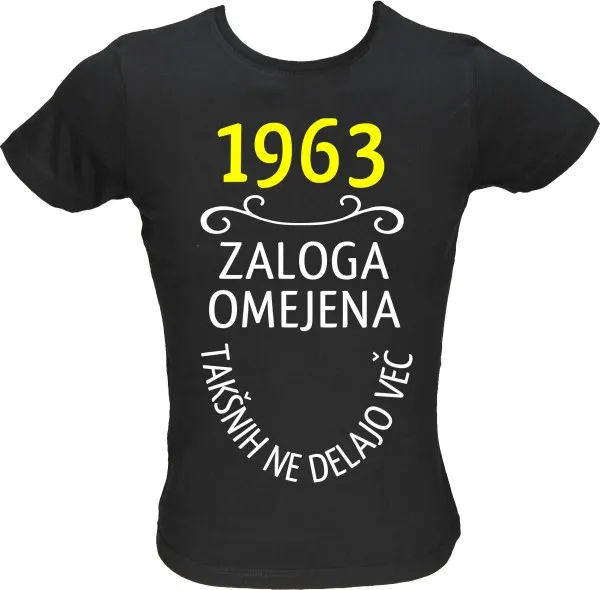 Majica ženska (telirana)-1963, zaloga omejena, takšnih ne delajo več S-črna