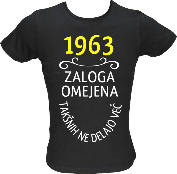 Majica ženska (telirana)-1963, zaloga omejena, takšnih ne delajo več M-črna