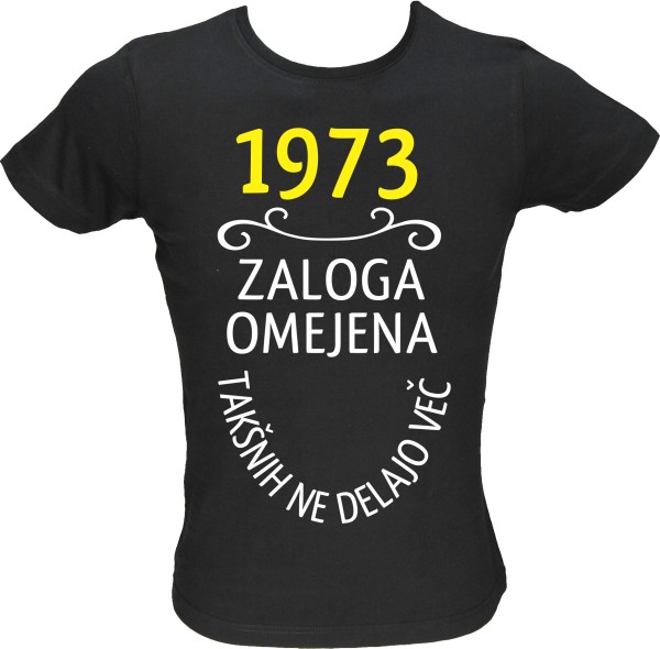 Majica ženska (telirana)-1973, zaloga omejena, takšnih ne delajo več M-črna