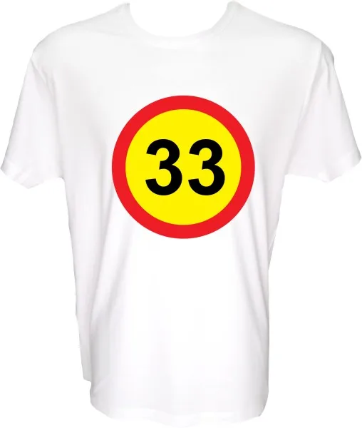 Majica-Prometni znak 33 Let XXL-bela