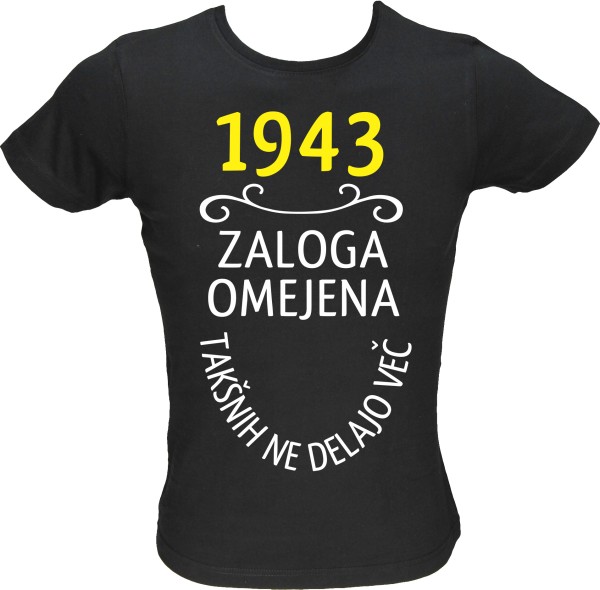 Majica ženska (telirana)-1943, zaloga omejena, takšnih ne delajo več S-črna