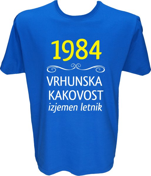 Majica-1984, vrhunska kakovost, izjemen letnik XXL-modra