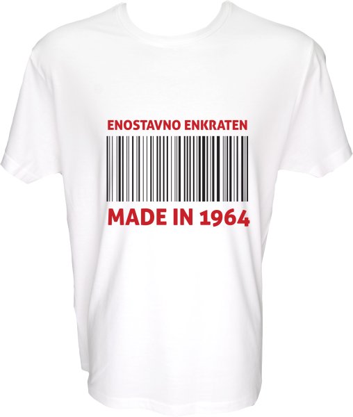 Majica-Enostavno enkraten, made in 1964 M-bela