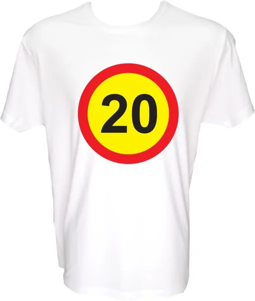 Majica-Prometni znak 20 Let XL-bela