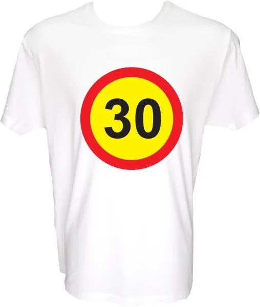 Majica-Prometni znak 30 Let XL-bela