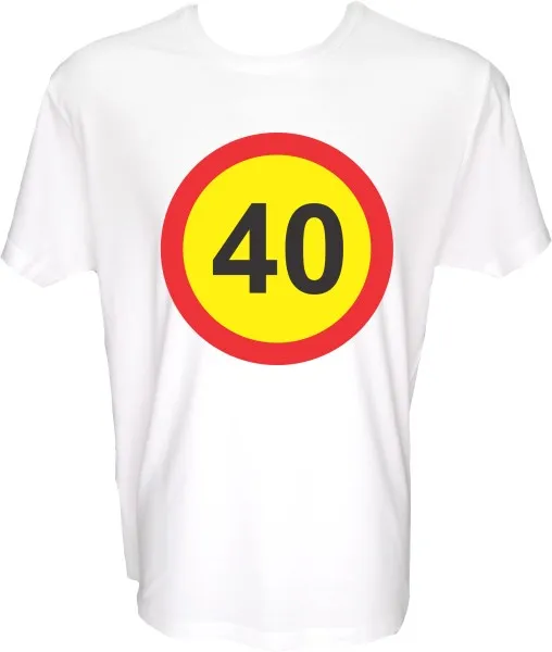 Majica-Prometni znak 40 Let XXL-bela