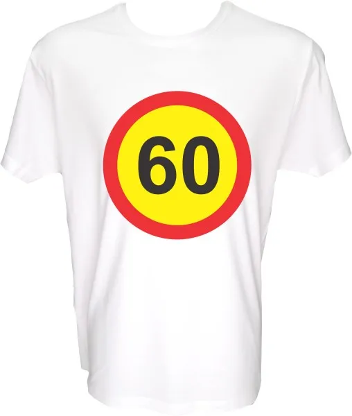 Majica-Prometni znak 60 Let M-bela
