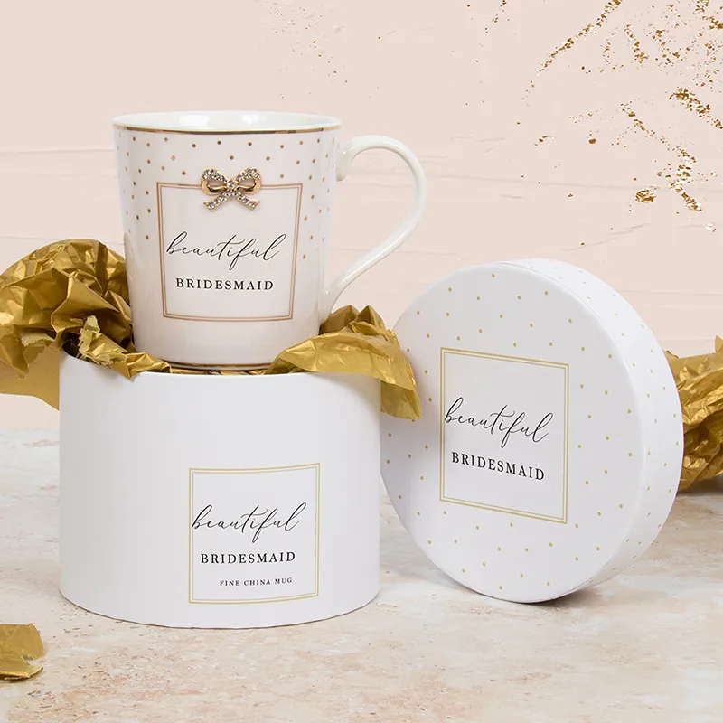 Lonček, za družico, "BEAUTIFUL BRIDESMAID", kitajski porcelan, v darilni embalaži, 9cm